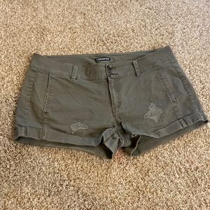 Express Army Green cuffed Shorts size 10